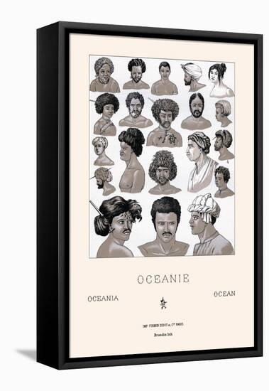Headdresses and Hairstyles of Oceania-Racinet-Framed Stretched Canvas