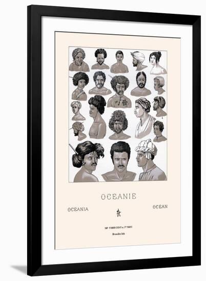 Headdresses and Hairstyles of Oceania-Racinet-Framed Art Print