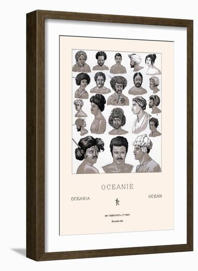 Headdresses and Hairstyles of Oceania-Racinet-Framed Art Print