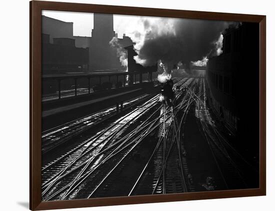 Heading into the Station-Jack Delano-Framed Photographic Print