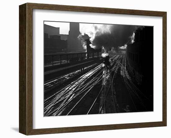 Heading into the Station-Jack Delano-Framed Photographic Print