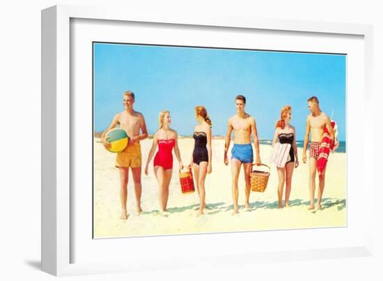 Heading Off to the Beach Party-null-Framed Art Print