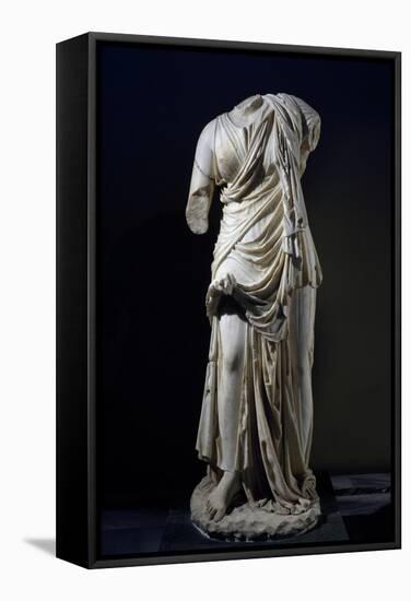 Headless Marble Statue of Terpsichore, Muse of Dance, Uncovered in Miletus, Turkey-null-Framed Stretched Canvas