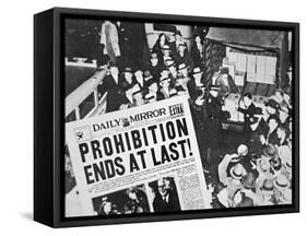 Headline Declaring the End of Prohibition, 6th December, 1933-null-Framed Stretched Canvas