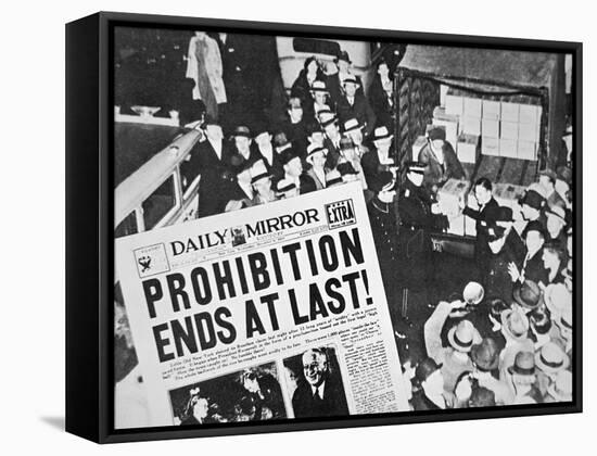 Headline Declaring the End of Prohibition, 6th December, 1933-null-Framed Stretched Canvas