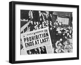 Headline Declaring the End of Prohibition, 6th December, 1933-null-Framed Giclee Print