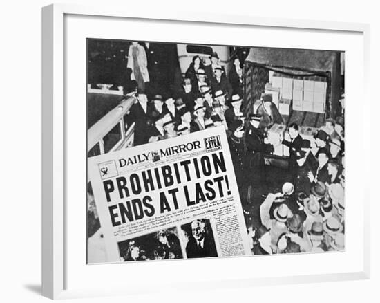 Headline Declaring the End of Prohibition, 6th December, 1933-null-Framed Giclee Print