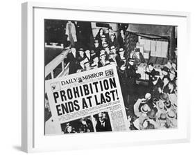 Headline Declaring the End of Prohibition, 6th December, 1933-null-Framed Giclee Print