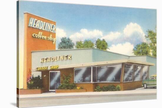 Headliner Coffee Shop, Retro Diner-null-Stretched Canvas