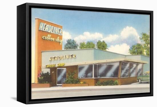 Headliner Coffee Shop, Retro Diner-null-Framed Stretched Canvas