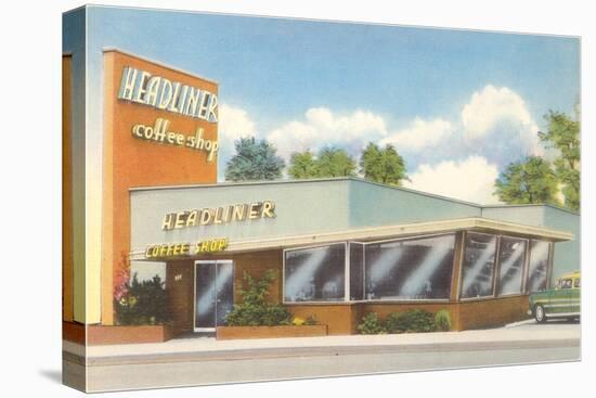 Headliner Coffee Shop, Retro Diner-null-Stretched Canvas