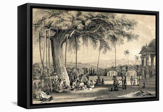 Headman of the Village Holding His Court, 1847-TJ Rawlins-Framed Stretched Canvas