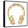 Headphones Consist of Dots-Vaver Anton-Framed Stretched Canvas