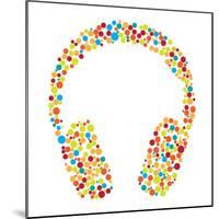 Headphones Consist of Dots-Vaver Anton-Mounted Art Print