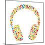 Headphones Consist of Dots-Vaver Anton-Mounted Art Print