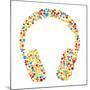 Headphones Consist of Dots-Vaver Anton-Mounted Art Print