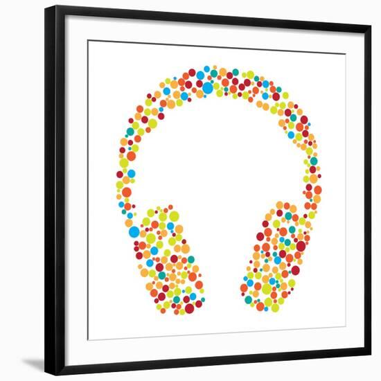 Headphones Consist of Dots-Vaver Anton-Framed Art Print