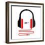 Headphones Music-Enrique Rodriguez Jr.-Framed Art Print