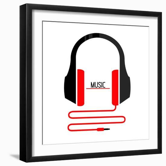 Headphones Music-Enrique Rodriguez Jr.-Framed Art Print