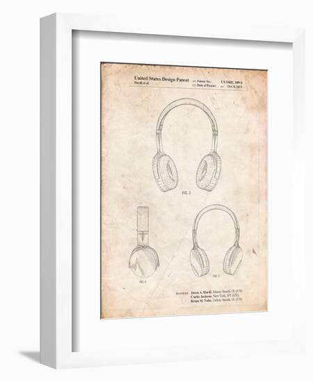 Headphones Patent-Cole Borders-Framed Art Print