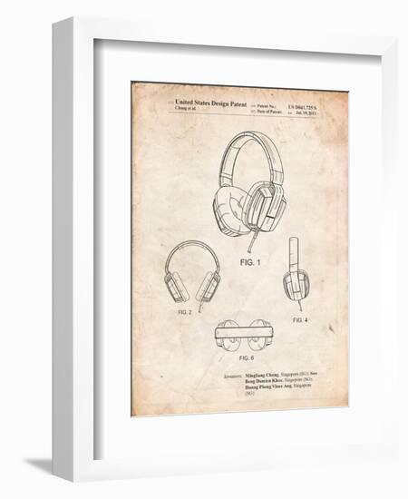 Headphones Patent-Cole Borders-Framed Art Print