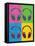 Headphones Pop Art Poster-null-Framed Stretched Canvas