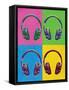 Headphones Pop Art Poster-null-Framed Stretched Canvas