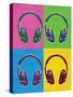 Headphones Pop Art Poster-null-Stretched Canvas
