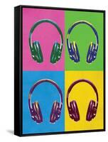 Headphones Pop Art Poster-null-Framed Stretched Canvas