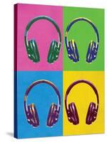 Headphones Pop Art Poster-null-Stretched Canvas