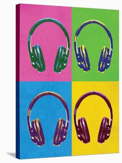 Headphones Pop Art Poster-null-Stretched Canvas