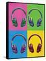 Headphones Pop Art Poster-null-Framed Stretched Canvas