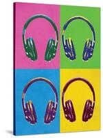 Headphones Pop Art Poster-null-Stretched Canvas