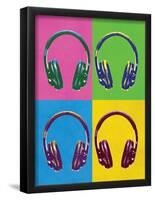 Headphones Pop Art Poster-null-Framed Poster