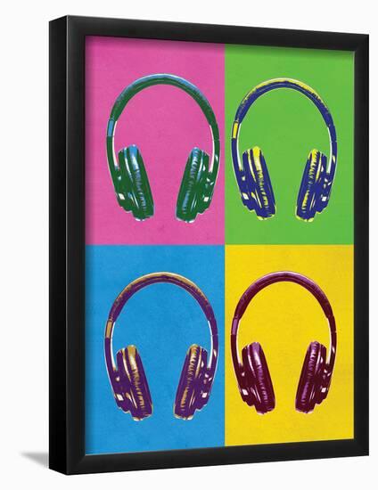 Headphones Pop Art Poster-null-Framed Poster