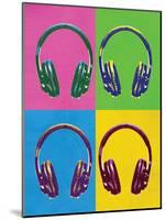 Headphones Pop Art Poster-null-Mounted Poster