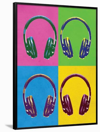 Headphones Pop Art Poster-null-Framed Poster