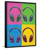 Headphones Pop Art Poster-null-Framed Poster