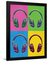 Headphones Pop Art Poster-null-Framed Poster