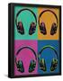 Headphones Vintage Style Pop Art Poster-null-Framed Poster