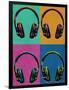 Headphones Vintage Style Pop Art Poster-null-Framed Poster