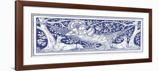 Headpiece - Woman reclining-Walter Crane-Framed Giclee Print