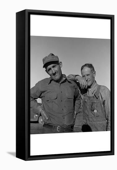 Heads of Families on the Mineral King Cooperative Farm.-Dorothea Lange-Framed Stretched Canvas