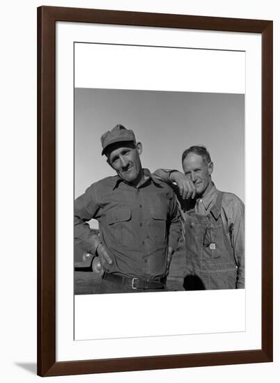 Heads of Families on the Mineral King Cooperative Farm.-Dorothea Lange-Framed Art Print