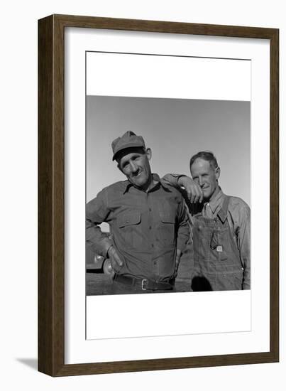 Heads of Families on the Mineral King Cooperative Farm.-Dorothea Lange-Framed Art Print