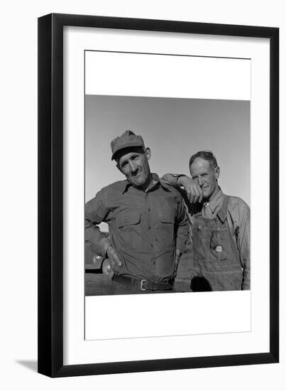 Heads of Families on the Mineral King Cooperative Farm.-Dorothea Lange-Framed Art Print