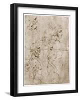 Heads of Girls, Young and Old Men, 1478-1480-Leonardo da Vinci-Framed Giclee Print