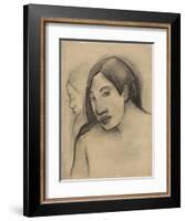 Heads of Tahitian Women, Frontal and Profile Views, 1891-93-Paul Gauguin-Framed Giclee Print