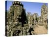 Heads of The Bayon, Angkor Thom, Siem Reap, Cambodia-Walter Bibikow-Stretched Canvas