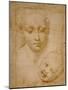 Heads of the Virgin and Child, 1508-1510, Silverpoint on Orange-Pink Paper-Raphael-Mounted Giclee Print